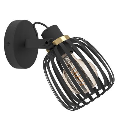 Faretto da parete nero in acciaio, Giovanni