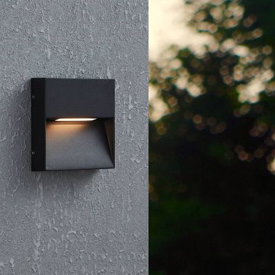 Lampada da esterno nera in alluminio, Lamar, 4,8W, bianco regolabile tra caldo e freddo LED, IP65