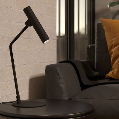 Lampada da tavolo nera in alluminio, Aleyna, 5W, 3000K LED, con interruttore