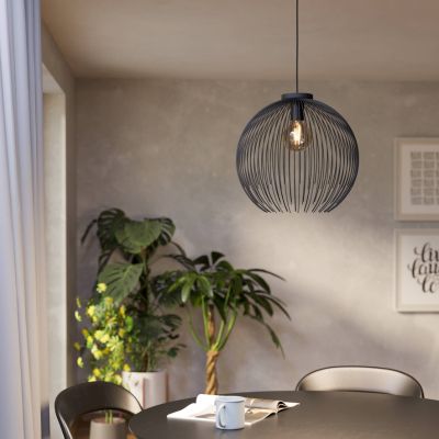 Lampada a sospensione nera in acciaio, Keimpe