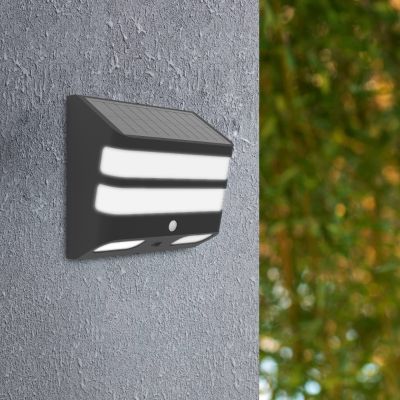 Applique da esterno solare nera in plastica, Hisham, 6,5W, 4000K LED, IP65