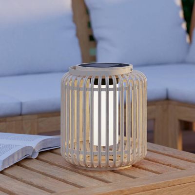 Lampada da tavolo solare marrone in legno, Hanin, 3,3W, 4000K LED, IP44, con interruttore