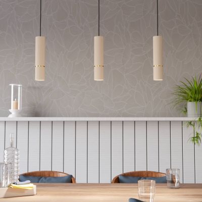 Lampada a sospensione beige in acciaio, Vahid