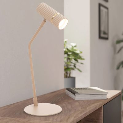 Lampada da scrivania beige in acciaio, Vahid, con interruttore