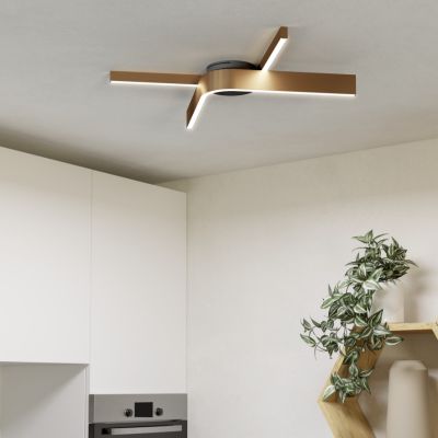 Plafoniera smart di bronzo in plastica, Frauke, 18W, RGBW LED, con telecomando