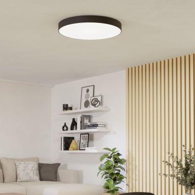 Plafoniera smart nera in plastica, Germen, 36,5W, RGBW LED, con telecomando