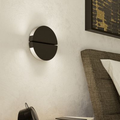 Applique da parete nera in acciaio inossidabile, Patricius, 4,5W, white switch LED, IP44