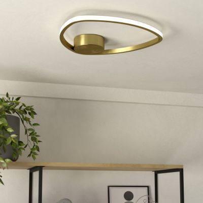 Lampada da soffitto dorata in alluminio, Minouche, 9,7W, white switch LED