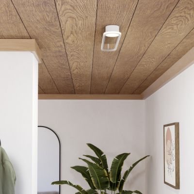 Lampada da soffitto bianca in acciaio, Constance, 24W, white switch LED