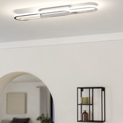 Lampada da soffitto cromata in alluminio, Crijn, 20W, white switch LED