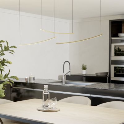 Lampada a sospensione in ottone in plastica, Vilko, 22W, white switch LED