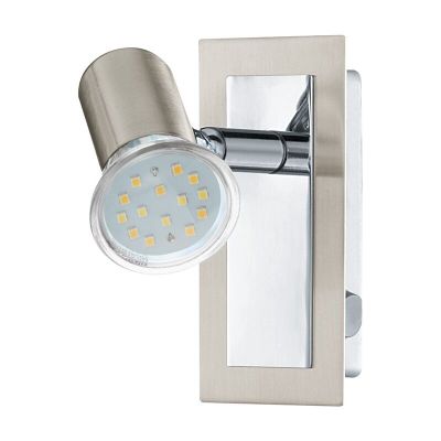Faretto da soffitto cromato in acciaio, Tjisse, con interruttore