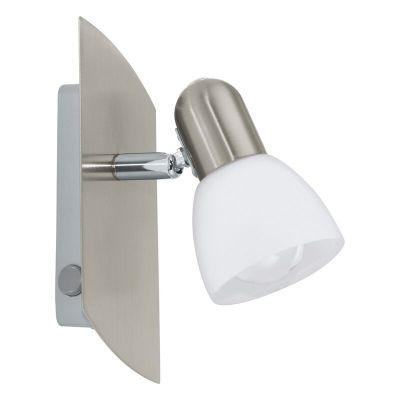 Faretto da soffitto in nichel in acciaio, Niene, con interruttore