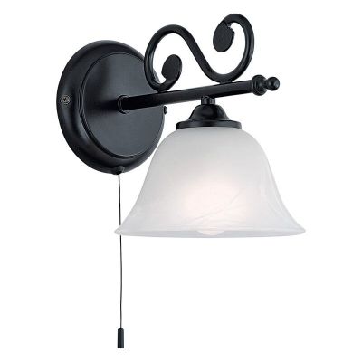 Applique da parete nera in vetro, Malage, con interruttore a strappo