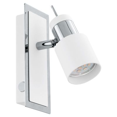 Faretto da soffitto cromato in acciaio, Nicolas, con interruttore
