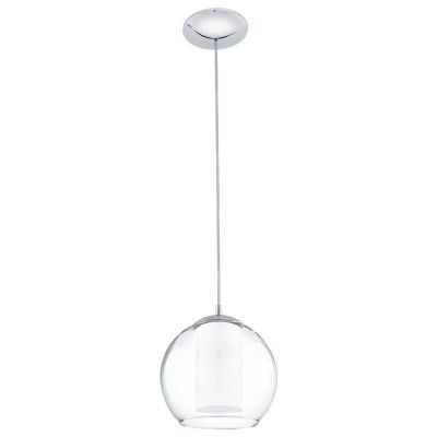 Lampada a sospensione cromata in vetro, Silvijn