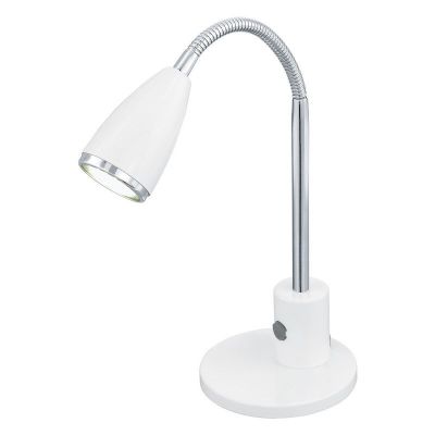 Lampada da tavolo bianca metallo, Said, con interruttore