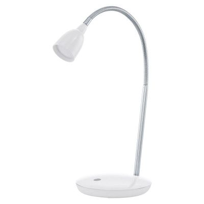 Lampada da scrivania bianca in plastica, Matteo, 3W, 3000K LED, con interruttore