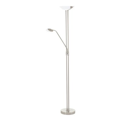 Piantana da lettura da terra in nichel in vetro, Brava, 20W, 3000K LED, con interruttore