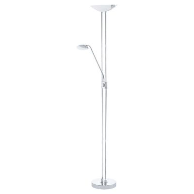 Piantana da lettura da terra cromata in vetro, Brava, 20W, 3000K LED, con interruttore