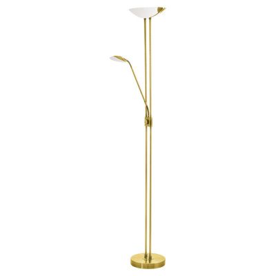 Piantana da lettura da terra in ottone in vetro, Brava, 20W, 3000K LED, con interruttore