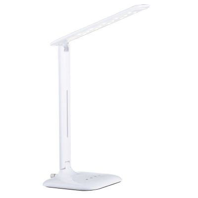 Lampada da scrivania bianca in plastica, Ayman, 3W, bianco regolabile tra caldo e freddo LED, controllo touch