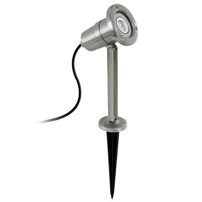 Faretto da giardino argento in acciaio inossidabile, Judy, IP54, con interruttore