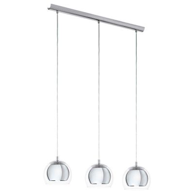 Lampada a sospensione cromata in vetro, Iroma