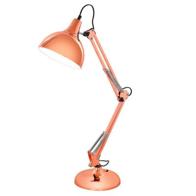 Lampada da scrivania in rame metallo, Josha, con interruttore