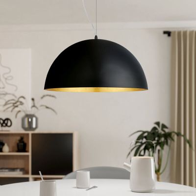 Lampada a sospensione semisfera dorata metallo, Geneva