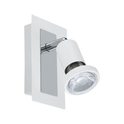 Faretto da soffitto cromato in acciaio, Tisha, con interruttore