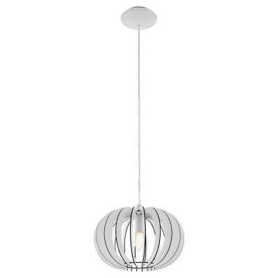 Lampada a sospensione bianca in legno, Kiran
