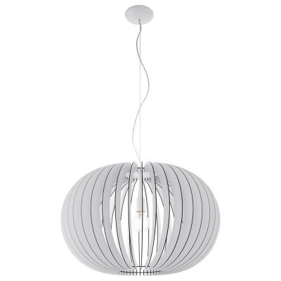 Lampada a sospensione bianca in legno, Kiran