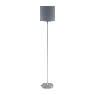 Lampada da terra grigia in tessuto, Abano, con interruttore