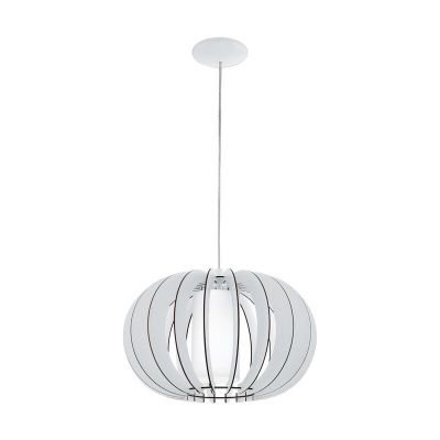 Lampada a sospensione bianca in legno, Kiran