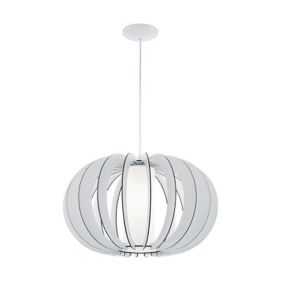 Lampada a sospensione bianca in legno, Kiran