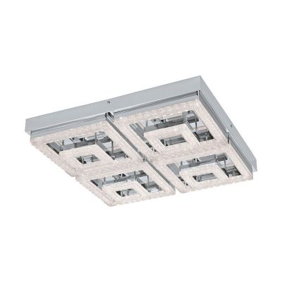 Lampada da soffitto cromata in plastica, Arjo, 48W, 3000K LED