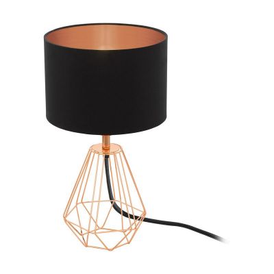 Lampada da tavolo in rame in tessuto, Acri, con interruttore