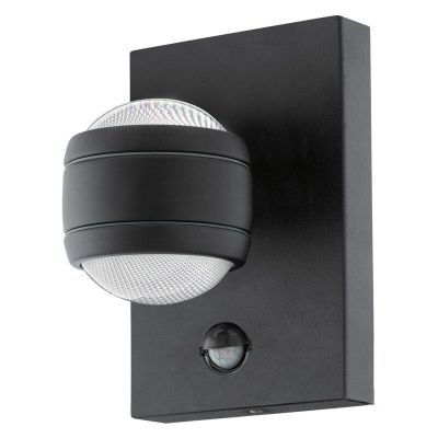 Applique da esterno con sensore di movimento nera in plastica, Bastien, IP44