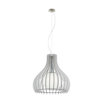 Lampada a sospensione in legno bianca, Betsy