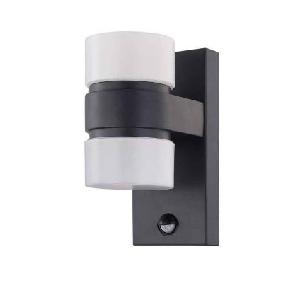 Applique da esterno con sensore di movimento antracite in alluminio, Birte, IP44