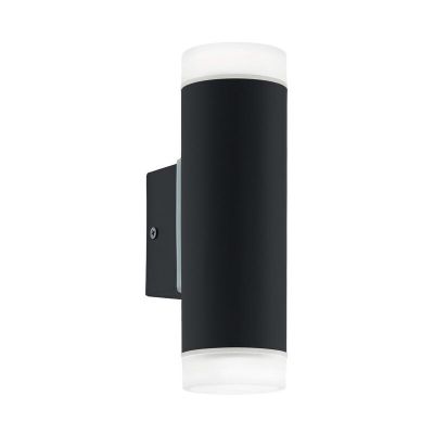 Lampada da parete up down nera in plastica, Marlies, IP44