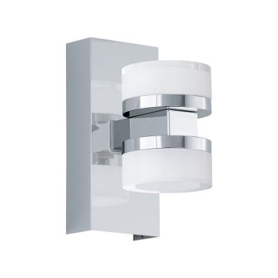 Applique da parete cromata in plastica, Busra, 7W, 3000K LED, IP44