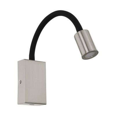 Applique da parete in nichel in plastica, Cafer, 4W, 3000K LED, con interruttore