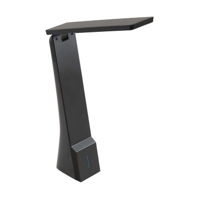 Lampada da scrivania nera in plastica, Chama, 1W, white switch LED, controllo touch