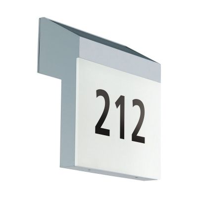 Numero civico illuminato argento in plastica, Jo, IP44, con interruttore