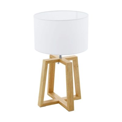 Lampada da tavolo in legno marrone, Maico, con interruttore