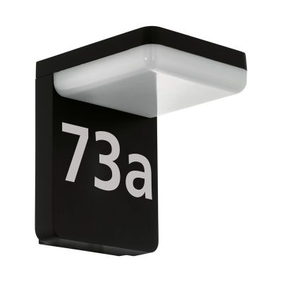 Numero civico illuminato nero in alluminio, Gerline, 10W, 3000K LED, IP44