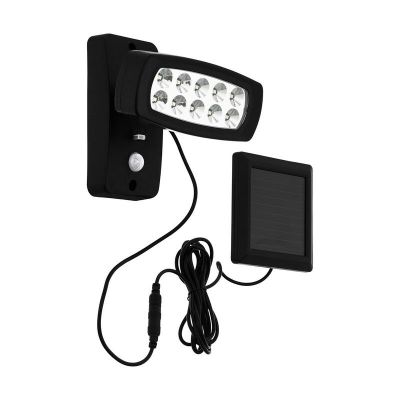 Applique da esterno solare nera in plastica, Fuat, 2W, 3000K LED, IP44