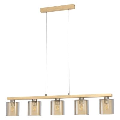 Lampada a sospensione in legno ambrata, Magali